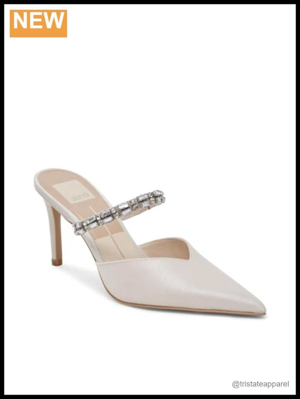 Rhinestone Slingback Pointed Toe Cone Heel Slide Sandals Wedding Formal